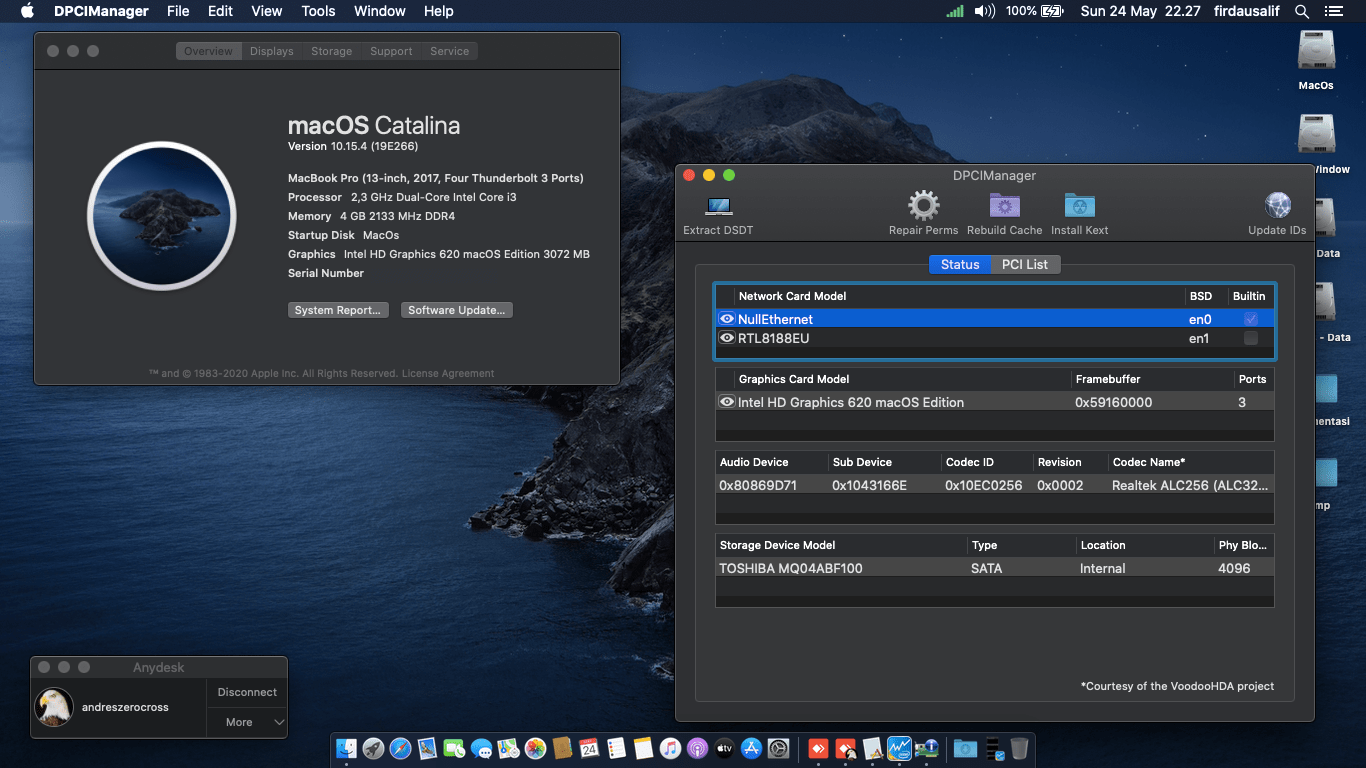 Success Hackintosh macOS Catalina 10.15.4 Build 19E266 in Asus A407UA-BV320T